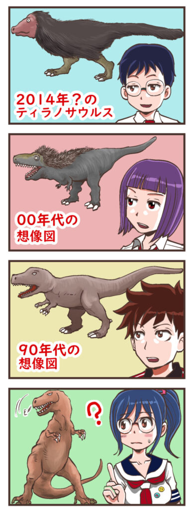 年代別ティラノサウルスの想像図